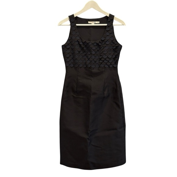 Boden Navy Black Ladies Frilled Layered Sheath Dress Size 4 - Picture 1 of 5